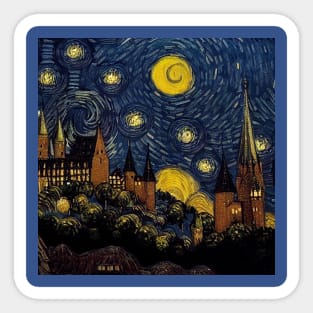 Starry Night Wizarding School Van Gogh Sticker